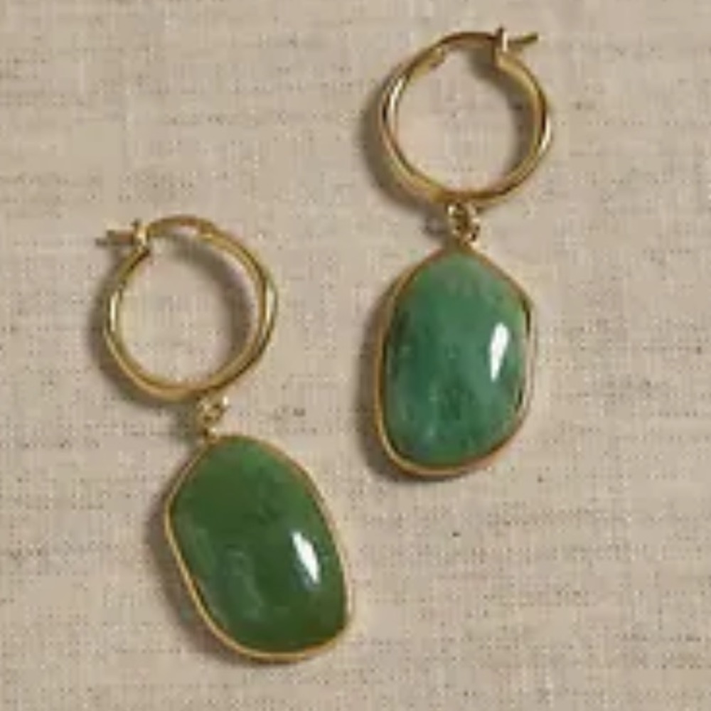 NWT BANANA REPUBLIC GLASS DROP HOOP EARRINGS